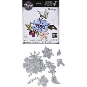 Sizzix Thinlits Die 665210 Brushstroke Flowers #2 by Tim Holtz 8 Pack, Multicolour, One Size Sizzix Thinlits Die 665210 Brushstroke Flowers #2 by Tim Holtz 8 Pack, Multicolour, One Size