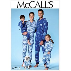 McCall's Patterns 7518, Mens/Misses/Boy's/Girls/Child Jumpsuit and Dog Coat,Sizes, Paper, Multicoloured, S-M-L-XL (Adult) McCall's Patterns 7518, Mens/Misses/Boy's/Girls/Child Jumpsuit and Dog Coat,Sizes, Paper, Multicoloured, S-M-L-XL (Adult)