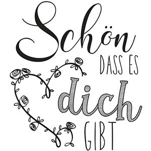 Rayher HOBBY 29110000 Wood Mounted Rubber Stamp featuring the phrase Schoen Dass Es Dich gibt, Stamps for Crafting, Card Making and Scrapbooking, 8cm x 9cm Rayher HOBBY 29110000 Wood Mounted Rubber Stamp featuring the phrase Schoen Dass Es Dich gibt, Stamps for Crafting, Card Making and Scrapbooking, 8cm x 9cm