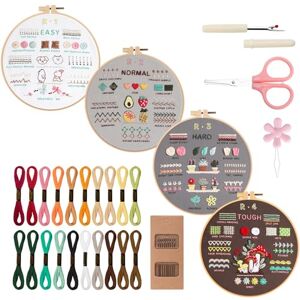 VynyQoo Embroidery Kit for Beginners - 40 Stitches - DIY Craft Set VynyQoo Embroidery Kit for Beginners - 40 Stitches - DIY Craft Set