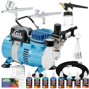 Master Airbrush 3 Airbrush Kit with 6 U.S. Art Supply Primary Airbrush Colors and TC20 Pro Airbrush Compressor Air Filter/Regulator- Airbrush Holder 2 Gravity Feed Dual Action es and 1 Suction Master Feed Airbrush and a How to Airbrush Instructional Guid Master Airbrush 3 Airbrush Kit with 6 U.S. Art Supply Primary Airbrush Colors and TC20 Pro Airbrush Compressor Air Filter/Regulator- Airbrush Holder 2 Gravity Feed Dual Action es and 1 Suction Master Feed Airbrush and a How to Airbrush Instructional Guid