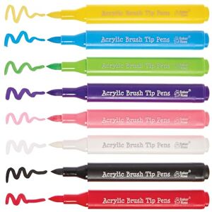 Baker Ross FN282 Acrylic Porcelain & Deco Brush Tip Pens Pack of 8, Ceramic Decorating Pens, Brush Pens for Crafts Baker Ross FN282 Acrylic Porcelain & Deco Brush Tip Pens Pack of 8, Ceramic Decorating Pens, Brush Pens for Crafts