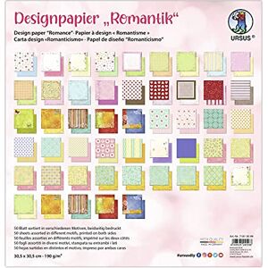 Ursus 71810099 Design Paper Romantic Mix with 50 Sheets Printed on Both Sides 190 g/m² 30.5 x 30.5 cm Front and Back Different Printed Ursus 71810099 Design Paper Romantic Mix with 50 Sheets Printed on Both Sides 190 g/m² 30.5 x 30.5 cm Front and Back Different Printed