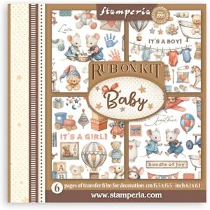 Stamperia Rub-on Kit for Scrapbooks, Albums, Cards, Bullet Journals and More, Easily Transfer Images onto Paper and Other Surfaces, Perfect for Crafts and Gifting (6 Pages) (Baby) Stamperia Rub-on Kit for Scrapbooks, Albums, Cards, Bullet Journals and More, Easily Transfer Images onto Paper and Other Surfaces, Perfect for Crafts and Gifting (6 Pages) (Baby)