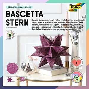 Folia 400/1515 Bascetta Star Winter Ornament Craft Set, Purple/Silver, 32 Sheets, 15 x 15 cm, Finished Size of Paper Star Approx. 20 cm, with Detailed Instructions (English Language not Guaranteed), Folia 400/1515 Bascetta Star Winter Ornament Craft Set, Purple/Silver, 32 Sheets, 15 x 15 cm, Finished Size of Paper Star Approx. 20 cm, with Detailed Instructions (English Language not Guaranteed),