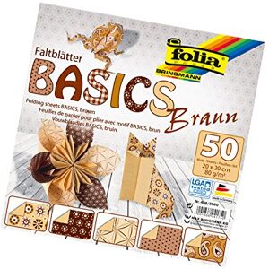 Folia Bringmann Basics folding sheets, 80 g/qm, 50 sheets assorted in 5 designs, brown, 20 x 20 cm Folia Bringmann Basics folding sheets, 80 g/qm, 50 sheets assorted in 5 designs, brown, 20 x 20 cm