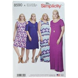 Simplicity 8590 Sewing Pattern, Dressmaking Patterns Women's Knit Dresses Simplicity 8590 Sewing Pattern, Dressmaking Patterns Women's Knit Dresses