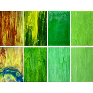 LITMIND 8 Sheets Green Stained Glass Sheets Variety Pack, 4 x 6 inch Glass Mosaic Tiles for Art Crafts, Assorted Colors Cathedral Art Glass Sheets for Stained Glass Making Projects (Shades of Green) LITMIND 8 Sheets Green Stained Glass Sheets Variety Pack, 4 x 6 inch Glass Mosaic Tiles for Art Crafts, Assorted Colors Cathedral Art Glass Sheets for Stained Glass Making Projects (Shades of Green)