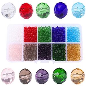 Lumeiy 4mm Briolette Crystal Glass Beads for Jewelry Making, 1000pcs Faceted Rondelle Spacer Beads Assorted Colors with Container Box Lumeiy 4mm Briolette Crystal Glass Beads for Jewelry Making, 1000pcs Faceted Rondelle Spacer Beads Assorted Colors with Container Box