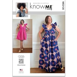 Know me Sewing Pattern ME2126A Misses' Dress in Two Lengths by Keechii B Style A (S-M-L-XL-XXL) Know me Sewing Pattern ME2126A Misses' Dress in Two Lengths by Keechii B Style A (S-M-L-XL-XXL)