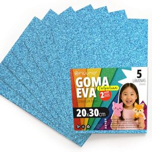 OFITURIA Glitter Eva Rubber for Creative Crafts, Glitter Foam Sheets for DIY, School Projects, Decorative Art, Scrapbooking 20 x 30 cm (Light Blue Glitter, 5 pcs) OFITURIA Glitter Eva Rubber for Creative Crafts, Glitter Foam Sheets for DIY, School Projects, Decorative Art, Scrapbooking 20 x 30 cm (Light Blue Glitter, 5 pcs)