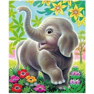 Pracht Creatives Hobby Diamond Painting Set, Elephant with Flowers and Accessories, Craft Kit for Painting with Rhinestones, for Children from 5 Years Pracht Creatives Hobby Diamond Painting Set, Elephant with Flowers and Accessories, Craft Kit for Painting with Rhinestones, for Children from 5 Years