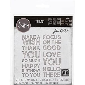Sizzix Thinlits Die Set 7PK Bold Text #1 by Tim Holtz, 665847, Multicolor, One Size Sizzix Thinlits Die Set 7PK Bold Text #1 by Tim Holtz, 665847, Multicolor, One Size
