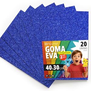 OFITURIA Glitter Eva Rubber for Creative Crafts, Glitter Foam Sheets for DIY, School Projects, Decorative Art, Scrapbooking 40 x 30 cm (Dark Blue Glitter, 20 pcs) OFITURIA Glitter Eva Rubber for Creative Crafts, Glitter Foam Sheets for DIY, School Projects, Decorative Art, Scrapbooking 40 x 30 cm (Dark Blue Glitter, 20 pcs)