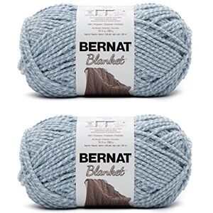 Bernat Blanket Blue Fog Twist Yarn 2 Pack of 300g/10.5oz Polyester 6 Super Bulky 220 Yards Knitting/Crochet Bernat Blanket Blue Fog Twist Yarn 2 Pack of 300g/10.5oz Polyester 6 Super Bulky 220 Yards Knitting/Crochet