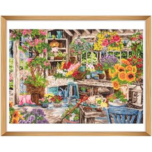 Trimits Large Cross Stitch Kits Counted Embroidery Needlework for Adults Beginners Kids, Christmas Gifts Wall Art, (Frame Not Included) 14 Count, Gardeners Paradise Trimits Large Cross Stitch Kits Counted Embroidery Needlework for Adults Beginners Kids, Christmas Gifts Wall Art, (Frame Not Included) 14 Count, Gardeners Paradise