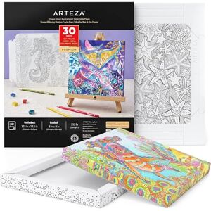 ARTEZA Adult Colouring Book, 30.6 x 34.2 cm, 20.4 x 20.4 cm Folded, 30 Sheets, Ocean Illustrations, 350 GSM Paper, DIY Colouring Sheets for Relaxing ARTEZA Adult Colouring Book, 30.6 x 34.2 cm, 20.4 x 20.4 cm Folded, 30 Sheets, Ocean Illustrations, 350 GSM Paper, DIY Colouring Sheets for Relaxing