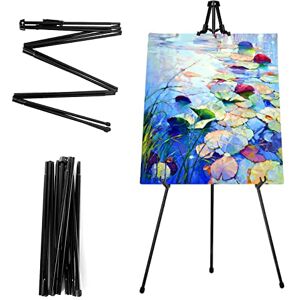 ASelected Display Easel Stand for Wedding Sign, Portable Folding Easel Floor Art Easel, Adjustable 160cm Tall Metal Poster Easel, Collapsible Tripod Easel, with Adjustable Plastic Clips, Black ASelected Display Easel Stand for Wedding Sign, Portable Folding Easel Floor Art Easel, Adjustable 160cm Tall Metal Poster Easel, Collapsible Tripod Easel, with Adjustable Plastic Clips, Black