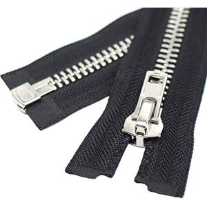 YaHoGa #10 21 Inch Silver Separating Jacket Zipper Y-Teeth Metal Zipper Heavy Duty Metal Zippers for Jackets Sewing Coats Crafts (21" Silver) YaHoGa #10 21 Inch Silver Separating Jacket Zipper Y-Teeth Metal Zipper Heavy Duty Metal Zippers for Jackets Sewing Coats Crafts (21" Silver)