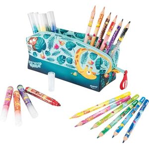 Maped Jungle Fever Pencils Case Suppplied with 12 Felt Pens + 12 Jumbo Colouring Pencils Creativity and Colour for Toddlers Suitable for Children Age 2+ Maped Jungle Fever Pencils Case Suppplied with 12 Felt Pens + 12 Jumbo Colouring Pencils Creativity and Colour for Toddlers Suitable for Children Age 2+