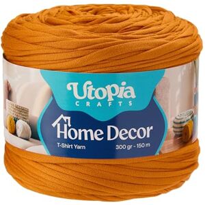 Utopia Crafts T-Shirt Yarn for Crocheting and Knitting Home Decor 300g/150m Elastic Microfibre Fabric Yarn Oeko-Tex Certified Washable Crochet Baskets Bags Rugs & Macramé 5-7mm Hook (Golden Mustard) Utopia Crafts T-Shirt Yarn for Crocheting and Knitting Home Decor 300g/150m Elastic Microfibre Fabric Yarn Oeko-Tex Certified Washable Crochet Baskets Bags Rugs & Macramé 5-7mm Hook (Golden Mustard)