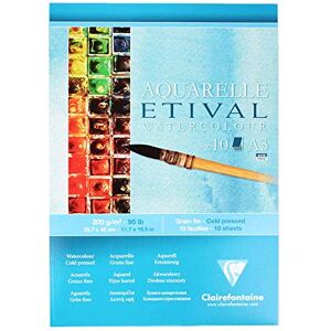 Clairefontaine Ref 96303C Etival Cold Pressed Economical Glued Watercolour Painting & Drawing Pad (10 Sheets of Paper) A3 (42 x 29.7cm) 200gsm Cellulose Art Paper Clairefontaine Ref 96303C Etival Cold Pressed Economical Glued Watercolour Painting & Drawing Pad (10 Sheets of Paper) A3 (42 x 29.7cm) 200gsm Cellulose Art Paper