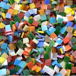 Lanyani 800 Pieces Mosaic Tiles Stained Glass Assorted Colors for Art Craft and Home Decorations 500g/1.1lb Lanyani 800 Pieces Mosaic Tiles Stained Glass Assorted Colors for Art Craft and Home Decorations 500g/1.1lb