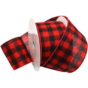 Morex Red/Black Wired Flannel Buffalo Plaid Ribbon, 2.5 inches by 10 Yards Morex Red/Black Wired Flannel Buffalo Plaid Ribbon, 2.5 inches by 10 Yards