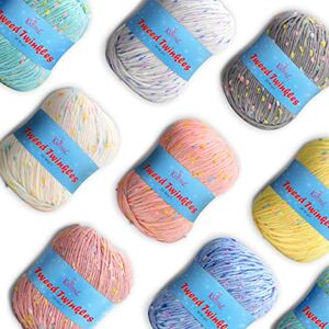 KnitPal Tweed Twinkles Super Soft Textured Knitting Crochet Yarn, 8 Balls (632 metres/400 Grams), DK Light Worsted #3 (Pastel Pack) KnitPal Tweed Twinkles Super Soft Textured Knitting Crochet Yarn, 8 Balls (632 metres/400 Grams), DK Light Worsted #3 (Pastel Pack)