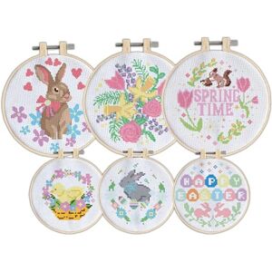 Simply MAKE Cross Stitch Kit Spring/Easter Bundle Set Of 6, For Kids, Adults, Including Hoop, Embroidery Thread, Fabric and Needle, Perfect for Adult Crafts and Beginners, Starter Cross Stitch Craft Simply MAKE Cross Stitch Kit Spring/Easter Bundle Set Of 6, For Kids, Adults, Including Hoop, Embroidery Thread, Fabric and Needle, Perfect for Adult Crafts and Beginners, Starter Cross Stitch Craft