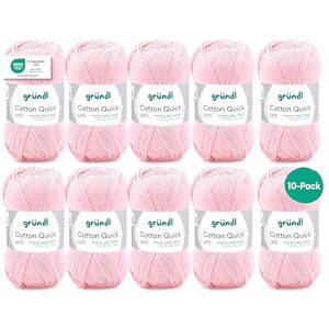 Gründl Wool Cotton Quick Plain Thin Wool for Crocheting Knitting Yarn Crochet Yarn Shiny and Skin Friendly 100% Cotton 10 Balls 50 g / 125 m Needle Size 3-4 Pink Gründl Wool Cotton Quick Plain Thin Wool for Crocheting Knitting Yarn Crochet Yarn Shiny and Skin Friendly 100% Cotton 10 Balls 50 g / 125 m Needle Size 3-4 Pink