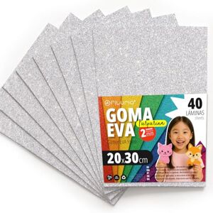 OFITURIA Glitter Eva Rubber for Creative Crafts, Glitter Foam Sheets for DIY, School Projects, Decorative Art, Scrapbooking 20 x 30 cm (White Glitter, 40 pcs) OFITURIA Glitter Eva Rubber for Creative Crafts, Glitter Foam Sheets for DIY, School Projects, Decorative Art, Scrapbooking 20 x 30 cm (White Glitter, 40 pcs)