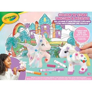 CRAYOLA Colour 'n' Style Unicorn & Pegasus Twin Pack Colour Your Own Mythical Friends Again and Again Includes 8 Washable Markers & Style Accessories Ideal for Kids Aged 4+ CRAYOLA Colour 'n' Style Unicorn & Pegasus Twin Pack Colour Your Own Mythical Friends Again and Again Includes 8 Washable Markers & Style Accessories Ideal for Kids Aged 4+