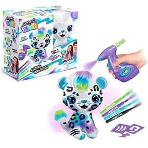 Airbrush Plush AIR 003 Wild Cat, Decorate-Wash-Repeat, 4 Colour Chalk Pens, Battery Powered Airbrush, 100+ Stencils. for Ages 6+, White , Small Airbrush Plush AIR 003 Wild Cat, Decorate-Wash-Repeat, 4 Colour Chalk Pens, Battery Powered Airbrush, 100+ Stencils. for Ages 6+, White , Small