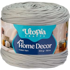 Utopia Crafts T-Shirt Yarn for Crocheting and Knitting Home Decor 300g/150m Elastic Microfibre Fabric Yarn Oeko-Tex Certified Washable Crochet Baskets Bags Rugs & Macramé 5-7mm Hook (Silver Grey) Utopia Crafts T-Shirt Yarn for Crocheting and Knitting Home Decor 300g/150m Elastic Microfibre Fabric Yarn Oeko-Tex Certified Washable Crochet Baskets Bags Rugs & Macramé 5-7mm Hook (Silver Grey)