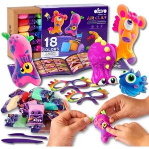 OKTO Air Dry Clay Set for Kids 18 Colours Soft & Bright Non-Sticky Modelling Clay Kit with Tools, Glasses, Storage Bags & Step-by-Step Guide Sensory Air Clay Craft for Children Ages 5+ DIY Fun OKTO Air Dry Clay Set for Kids 18 Colours Soft & Bright Non-Sticky Modelling Clay Kit with Tools, Glasses, Storage Bags & Step-by-Step Guide Sensory Air Clay Craft for Children Ages 5+ DIY Fun