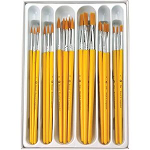 Pracht Creatives Hobby Royal & Langnickel Taklon Brush Set for Children, 30 Round and Flat Brushes with Gold Polyester Bristles in 6 Sizes, with Plastic Box, for Various Drawing and Painting Techniques Pracht Creatives Hobby Royal & Langnickel Taklon Brush Set for Children, 30 Round and Flat Brushes with Gold Polyester Bristles in 6 Sizes, with Plastic Box, for Various Drawing and Painting Techniques