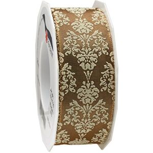 PRÄSENT Brixen Wired & Printed Ribbon Macciato 40 mm width, 20 m length PRÄSENT Brixen Wired & Printed Ribbon Macciato 40 mm width, 20 m length