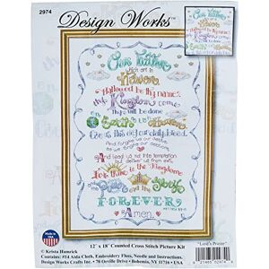 Design Works Lord's Prayer Cross Stitch Kit, Cotton, Multi-Colour, 30.5 x 46 x 0.1 cm Design Works Lord's Prayer Cross Stitch Kit, Cotton, Multi-Colour, 30.5 x 46 x 0.1 cm