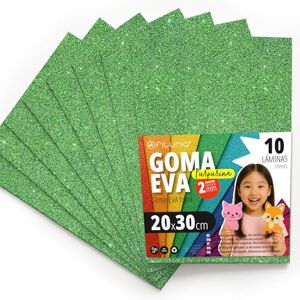 OFITURIA Glitter Eva Foam for Creative Crafts, Glitter Foam Sheets for DIY, School Projects, Decorative Art, Scrapbooking 20 x 30 cm (Green Glitter, 10 pcs) OFITURIA Glitter Eva Foam for Creative Crafts, Glitter Foam Sheets for DIY, School Projects, Decorative Art, Scrapbooking 20 x 30 cm (Green Glitter, 10 pcs)