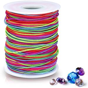 Alyvisun 1mm x 100m Rainbow Elastic String for Bracelets, Durable Bracelet String,Suitable for DIY Jewelry Making, Bracelets, Necklaces, Crafts, Decorations (Corloful) Alyvisun 1mm x 100m Rainbow Elastic String for Bracelets, Durable Bracelet String,Suitable for DIY Jewelry Making, Bracelets, Necklaces, Crafts, Decorations (Corloful)