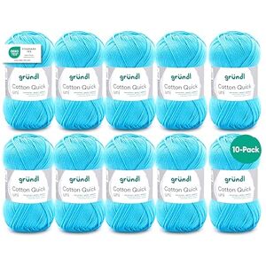 Gründl Wool Cotton Quick Plain Thin Wool for Crocheting Knitting Yarn Crochet Yarn Shiny and Skin Friendly 100% Cotton 10 Balls 50 g / 125 m Needle Size 3-4 Aqua Blue Gründl Wool Cotton Quick Plain Thin Wool for Crocheting Knitting Yarn Crochet Yarn Shiny and Skin Friendly 100% Cotton 10 Balls 50 g / 125 m Needle Size 3-4 Aqua Blue