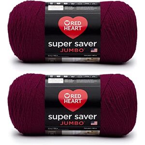 Red Heart Super Saver Jumbo Burgundy Yarn 2 Pack of 396g/14oz Acrylic 4 Medium (Worsted) 744 Yards Knitting/Crochet Red Heart Super Saver Jumbo Burgundy Yarn 2 Pack of 396g/14oz Acrylic 4 Medium (Worsted) 744 Yards Knitting/Crochet