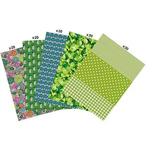 décopatch Ref MP012C Pack of 100 Sheets of Paper Each Sheet is 30 x 40cm, 5 Designs Included (20 sheets of each) Suitable for Wood, Metal, Plastic & More Green décopatch Ref MP012C Pack of 100 Sheets of Paper Each Sheet is 30 x 40cm, 5 Designs Included (20 sheets of each) Suitable for Wood, Metal, Plastic & More Green