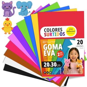 OFITURIA Eva Rubber for School and Creative Crafts, Coloured Foam Sheets for DIY Projects, Art, Children's Decoration, Scrapbooking, Craft Designs 20 x 30 cm (Assorted, 20 Pcs) OFITURIA Eva Rubber for School and Creative Crafts, Coloured Foam Sheets for DIY Projects, Art, Children's Decoration, Scrapbooking, Craft Designs 20 x 30 cm (Assorted, 20 Pcs)