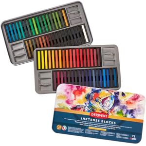 Derwent Inktense Blocks 72 Tin, Set of 72 Water-Colours, 8mm Block, Water-Soluble, Ideal for Drawing, Colouring, Crafts & Painting on Paper & Fabric, Professional Quality (2301980) Derwent Inktense Blocks 72 Tin, Set of 72 Water-Colours, 8mm Block, Water-Soluble, Ideal for Drawing, Colouring, Crafts & Painting on Paper & Fabric, Professional Quality (2301980)