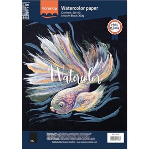 Creative Labs Florence Hot Pressed Watercolour Paper A3, Black, 300 GSM, Smooth Surface, Artist Grade Quality, 25 Sheets for Painting, Hand Lettering, Art Projects Creative Labs Florence Hot Pressed Watercolour Paper A3, Black, 300 GSM, Smooth Surface, Artist Grade Quality, 25 Sheets for Painting, Hand Lettering, Art Projects