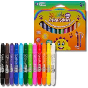 Little Brian Paint Sticks For Kids 12 Pack Assorted Colours, Scribble and Fine Painting Mess-Free, Easy Clean Up, Fast Drying Action, Vibrant Colours, Multi-Surface, Twist & Paint Little Brian Paint Sticks For Kids 12 Pack Assorted Colours, Scribble and Fine Painting Mess-Free, Easy Clean Up, Fast Drying Action, Vibrant Colours, Multi-Surface, Twist & Paint