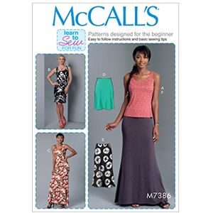 McCall's Patterns 7386 Y,Misses Top,Dresses and Skirts,Sizes, Paper, Multicoloured, Y (XSM-SML-MED) McCall's Patterns 7386 Y,Misses Top,Dresses and Skirts,Sizes, Paper, Multicoloured, Y (XSM-SML-MED)