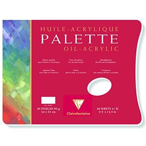 Clairefontaine Ref 96593C Palette Pad (40 Sheets) 29.7 x 42cm, 90gsm Paper, Pure White Surface, Non-Absorbent Suitable for Oil or Acrylic Paints Clairefontaine Ref 96593C Palette Pad (40 Sheets) 29.7 x 42cm, 90gsm Paper, Pure White Surface, Non-Absorbent Suitable for Oil or Acrylic Paints